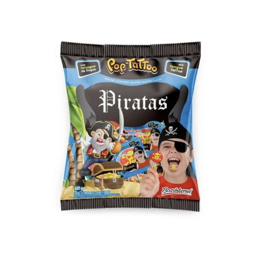 Chupetin Con Tatuaje De Lengua Pirata X 50 Unidades - 400 Gr.