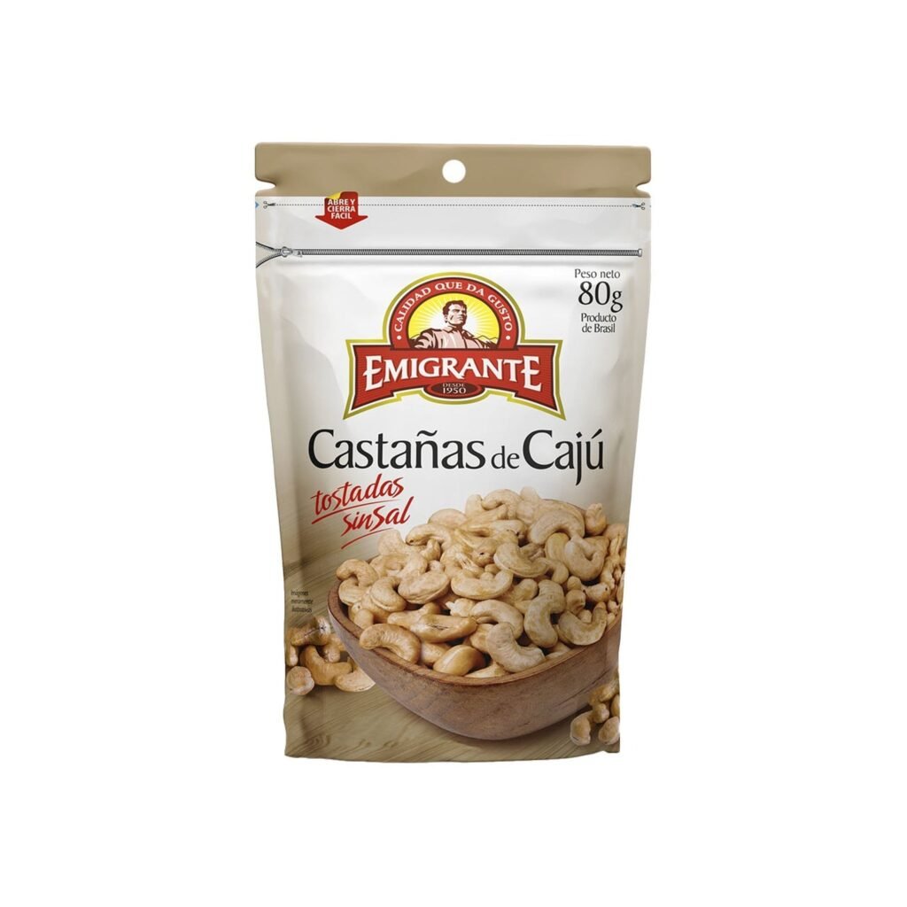 Castañas De Caju Tostadas Emigrante Doy Pack De 80 G