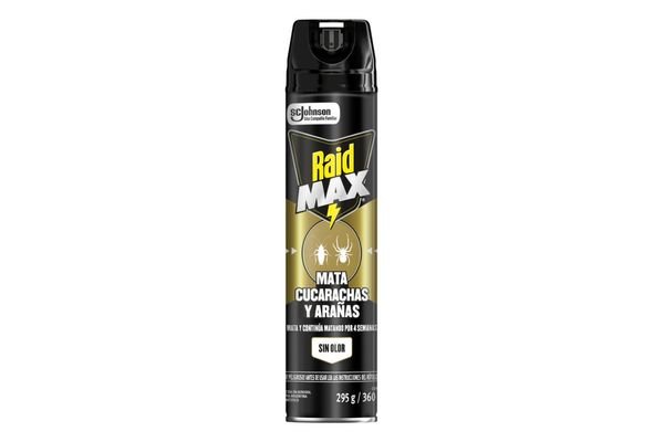 Raid Max En Aerosol Mata Cucarachas Y Arañas Sin Olor De 360 Cc
