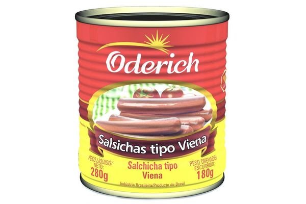 Salchichas Tipo Viena Oderich En Lata De 180 Gr.