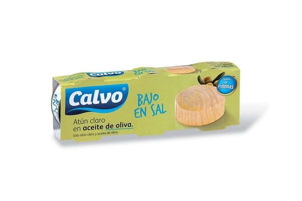 Atun Claro Calvo Bajo En Sal Con Aceite De Oliva De 52 Gr X 3 Unidades