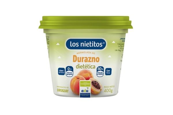 Mermelada Sin Azucar Los Nietitos Durazno En Pote De 400 Gr. Sin Tacc