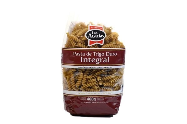 Fideo Las Acacias Integrales De 400 Grs Tirabuzon
