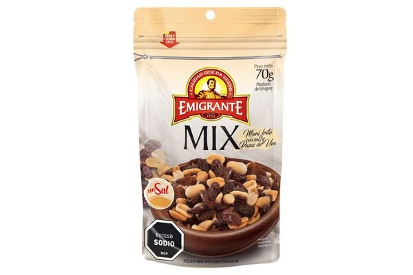 Mix Emigrante Mani Salado + Pasas En Doy Pack De 70 G
