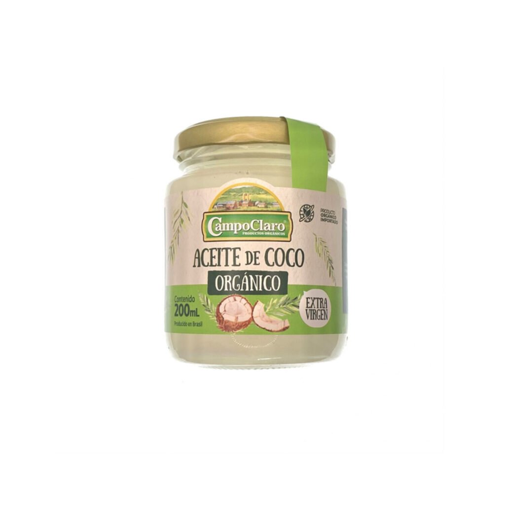 Aceite de Coco Orgánico Extra Virgen Campo Claro de 200 ml